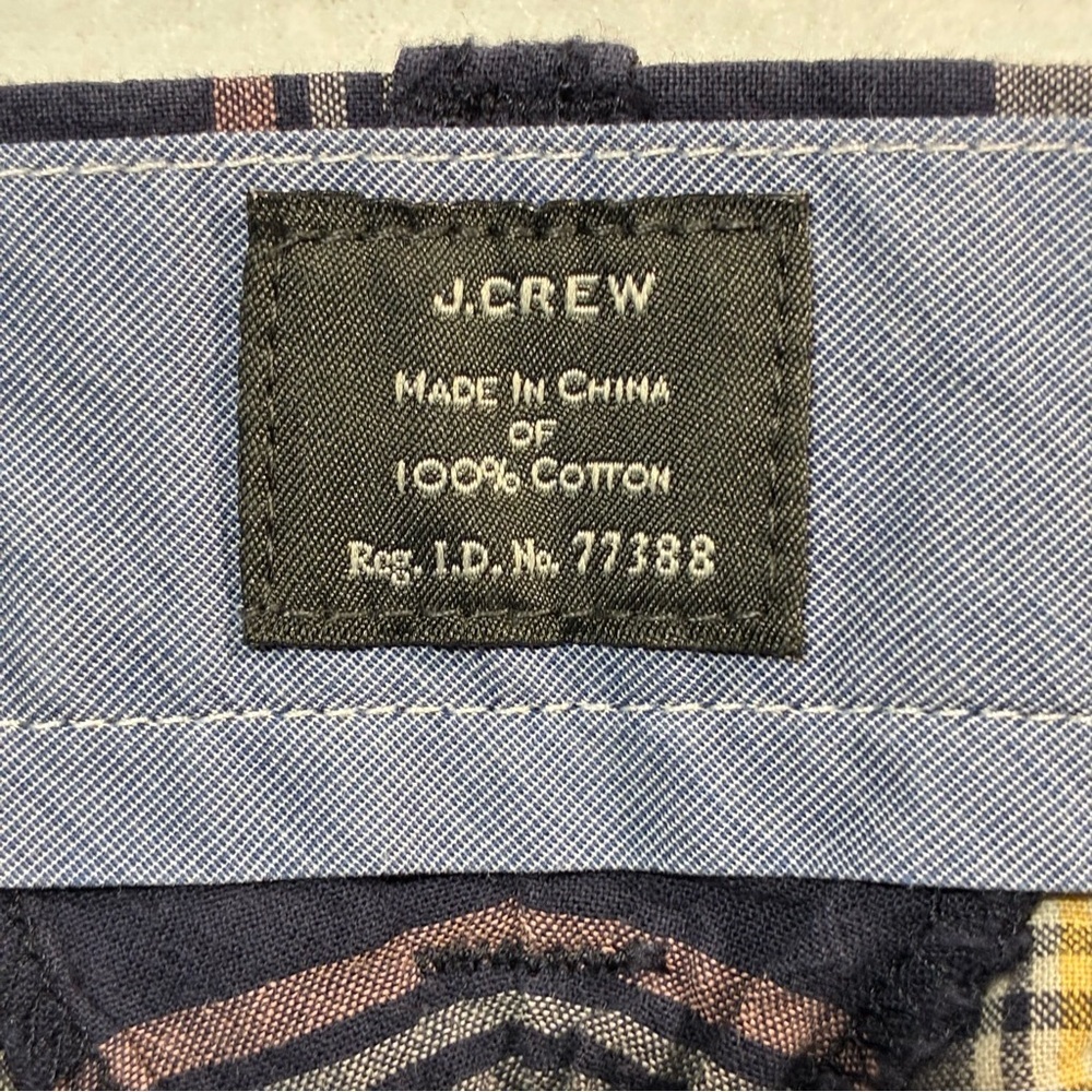 J. Crew Shorts Mens Size 32x9 Blue Plaid Flat Front Bermuda Summer Cotton - Picture 5 of 6